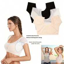 Women's Quick-Dry Mesh Sports Tank Top, Wire-Free One-Piece Bra With Built-In Padding, Slim Fit Wide Strap Anti-Curl Breathable Moisture-Wicking, Machine Washable, Suitable For Running Yoga Outdoor Training, Home Casual Innerwear, Elastic Comfortable Non-Sweaty, Daily Sports Commute Multi-Scenario Wear Back-Flattering Base Layer Top - A - View 9