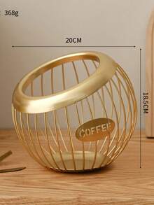 Coffee Capsule Storage Basket - Black Wrought Iron Coffee Capsule Basket; Exquisite Home Decor Item With "COFFEE" Letter Design And Large Capacity; Perfect Countertop Organizer For Home Kitchen And Coffee Station Decoration. - Multicolor - View 12