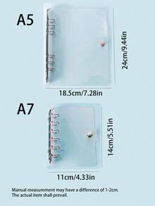 A5/A6/A7 Transparent Loose-Leaf Binder Cover, 6-Hole PVC Notebook Sleeve, DIY Diary, Minimalist PVC Soft Shell Loose-Leaf Notebook Cover, Transparent Loose-Leaf Binder Shell - Transparent - View 3