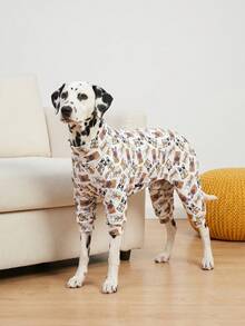 1PC Dog Shedding Hair Control Pajamas - Warm High Stretch Full Coverage Pet Rompers, Anti Licking & Bug Protective Jumpsuit For Small Medium Large Dogs, All Over Printing Dog Clothes - Cute Cartoon Bulldogs Pattern - Multicolor - View 11