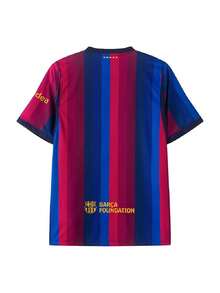 Nike Men's T-Shirt FCB M NK DF JSY SS STAD  26 Summer New Red & Blue Vertical Stripe Football Short Sleeve Top II1872-683 - Black Blue/Space Blue/Mineral Yellow/Deep Garnet Red - View 2