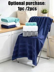 1pc/2pcs Optional Striped Cotton Bath Towel, Ultra Soft Thick Highly Absorbent Quick Dry Lint Free Shower Towel, Multi Color Large Bath Towel For Bathroom Spa Gym Travel Home Use - Multicolor - View 2