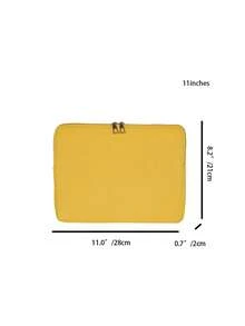1件學生筆電包 11"/13"/15"電腦包 黃色純色休閒中性平板保護套 小包文件包 筆電套電腦攜行包 11 13 15"便攜式桌上型保護袋 適用於Mac Book HP 女孩與青少年女孩 & 男孩 & 青少年男孩 防震保護套 - 黃色 - 查看 10