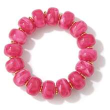 1pc Women's Colorful Acrylic Bead Elastic Thick Bracelet Bohemian Style Summer Beach Vacation Jewelry - Multicolor - View 6