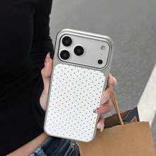 Sweet Girl Pink Polka Dot Phone Case Compatible With Apple 17 Pro, 16 Pro Max, New 15, Electroplated Mirror 17, Large Window 14 PM, Minimalist 13, Korean Style 16 Full Coverage - White - View 2