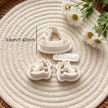 4pcs Halloween Themed Polymer Clay Molds, Witch Hat & Witch Shoes Embossed Clay Molds, Reusable Stamping & Cutting Tools, Suitable For DIY Earrings, Pendants, Brooches - White - View 6