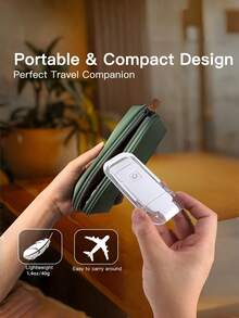 New Foldable USB Rechargeable Reading Light, Eye-Protection Reading/Night Light, Suitable For Night Use, 3 Light Colors, 3 Brightness Levels, White Shell, Includes Book Clip, Portable And Easy To Store - A - View 5