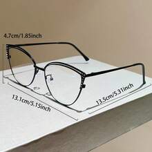 1 pièce Lunettes de mode polyvalentes pour femmes, multifonctionnelles, à strass bicolores, en métal, style œil de chat, changeant de couleur, pour intérieur/extérieur - Or violet/Verres photochromiques - Voir 4