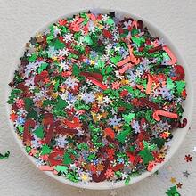 15g Random Color Christmas Style Snowflake Christmas Tree Cane Design Glitter, Used For Holiday Decoration, DIY Nail Accessories, And Makeup Crafts - Color - View 11
