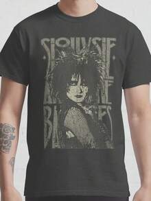 Camiseta gráfica vintage de 1982 - Camiseta oficial de la banda Siouxsie and the Banshees, mercancía vintage de rock gótico, adecuada para conciertos y uso casual, camiseta duradera y lavabl - Negro - Ver 1