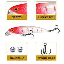 Slow Sinking Minnow Lure, Freshwater Stream Lure For Mouthfish, Amur Pike, Mandarin Fish, Trout, Army Fish - Multicolor - View 3