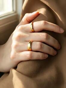 10/20pcs/Lot Cincin Stainless Steel Halus Elegan Minimalis Modis, Unisex, Hadiah untuk Teman, Aksesori Perhiasan untuk Pesta Kasual dan Pemakaian Sehari-hari - cincin 2468 - View 8