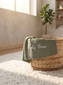 Selimut Bayi Rajut Bordir Kustom: Nama yang Dipersonalisasi, Huruf Bordir, Hadiah Bayi Baru Lahir dari Katun, Selimut Teks Bordir yang Dipersonalisasi, Kain Rajut Lembut dan Bernapas, Selimut, Hadiah Nyaman, Hadiah Ulang Tahun Kreatif - MultiWarna - View 4
