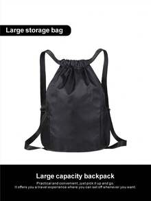 ALPHARD BEAR 1pc Large Capacity Drawstring Backpack Gym Bag, Lightweight Sports Drawstring Bag With Side Pockets And Inner Zipper, Unisex Portable Fitness Backpack, Training Shoulder Bag Storage, Suitable For Gym, Swimming, Beach, Basketball, Outdoor Travel, School Sports Accessories - Multicolor - View 16