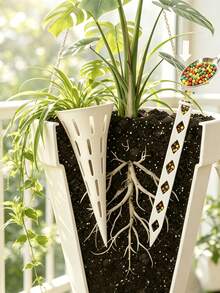 1pc White Home Plant Breathable Fertilizer Insertion Tube Set, Loosen Soil Prevent Root Rot Long-Term Fertilization, Practical Gardening Tool For Flower Beginners And Slouchy Gardeners, Creative Small Gift For Plant Lovers - Plug-in - View 7