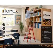 3-Step Folding Ladder, Aluminum, Indoor/Outdoor Step Ladder, Portable Multifunctional (Red, 3 STEPS) - C - 查看 9
