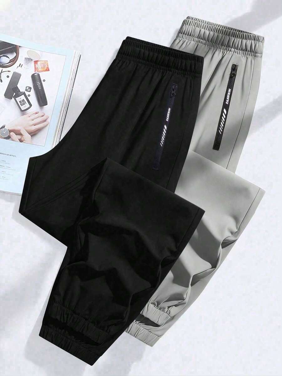 Tween Boy Elastic Waist Casual Versatile Daily Wear Long Pants - Multicolor - View 1