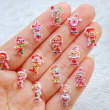 30/60pcs Mini Cartoon Halloween Clown Resin Charms - For DIY Scrapbooking And Jewelry Crafts, Odorless, Earrings, Jewelry Accessories - Multicolor - View 4