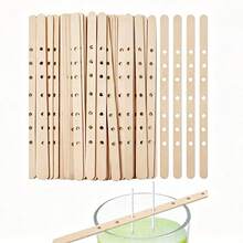 10件裝木製蠟燭燭芯固定座 單孔/多孔 DIY 蠟燭製作工具 燭芯固定棒 - 原色 - 查看 1