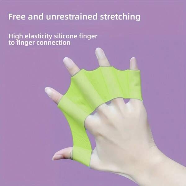 Professional Silicone Swim Hand Paddles Webbed Finger Gloves Swimming Training Paddles For Men Women Water Resistance Strength Training Aqua Fitness Pool Beach Snorkeling Water Sports Equipment Adults Beginners