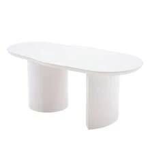 316101102WAA 100 Cm Irregular White Coffee Table, Stable And Durable - High-Quality MDF, Lacquered Surface, Smooth Touch, Irregular Tabletop With Elegant Curves - 白色 - 查看 11