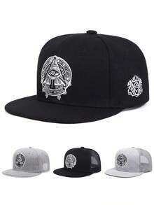 Gorra de béisbol creativa de moda 2026, sombrero de ala plana con bordado del ojo de Dios, sombrero de sol decorativo para uso diario, gorra de malla unisex, sombrero de hip hop - Ojo de Dios - Ver 1