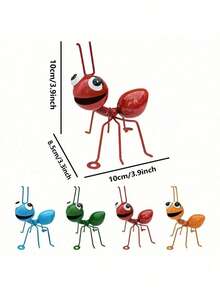 4pcs Colorful Metal Ant Figurines, Suitable For Indoor And Outdoor Decoration, Garden Party, Holiday, Office And Wedding Decor - Style a - View 8
