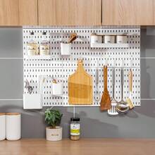Wall-Mounted Pegboard Hooks, Office Storage, Pegboard Combination Kit, Modular Hanging Pegboard And Accessories, Vertical Display Pegboard Panel, Home Storage Pegboard Wall Organizer, Wall Storage Kit, Plastic Pegboard, For Home, Office, Bathroom, Garage, Game Room - Multicolor - View 6