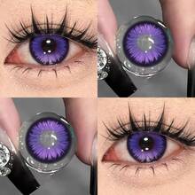 Lalens Butterfly Purple Spirit 1對批發圓形隱形眼鏡 年戴 DIA 14.50MM BC 8.6MM 放大亮眼漸層色 適合淺色與深色眼睛 動漫 Cosplay 角色扮演 Y2K 風格 約會妝容 女款隱形眼鏡 - Butterfly Purple Spirit - 查看 5