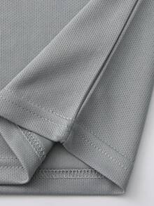 Men's Solid Color Long Sleeve Polo Shirt, Casual Fashion, Suitable For Daily Wear, Lightweight And Comfortable, Men's Polo Shirt, Suitable For Sports, Spring/Autumn/Summer - Grey - View 8