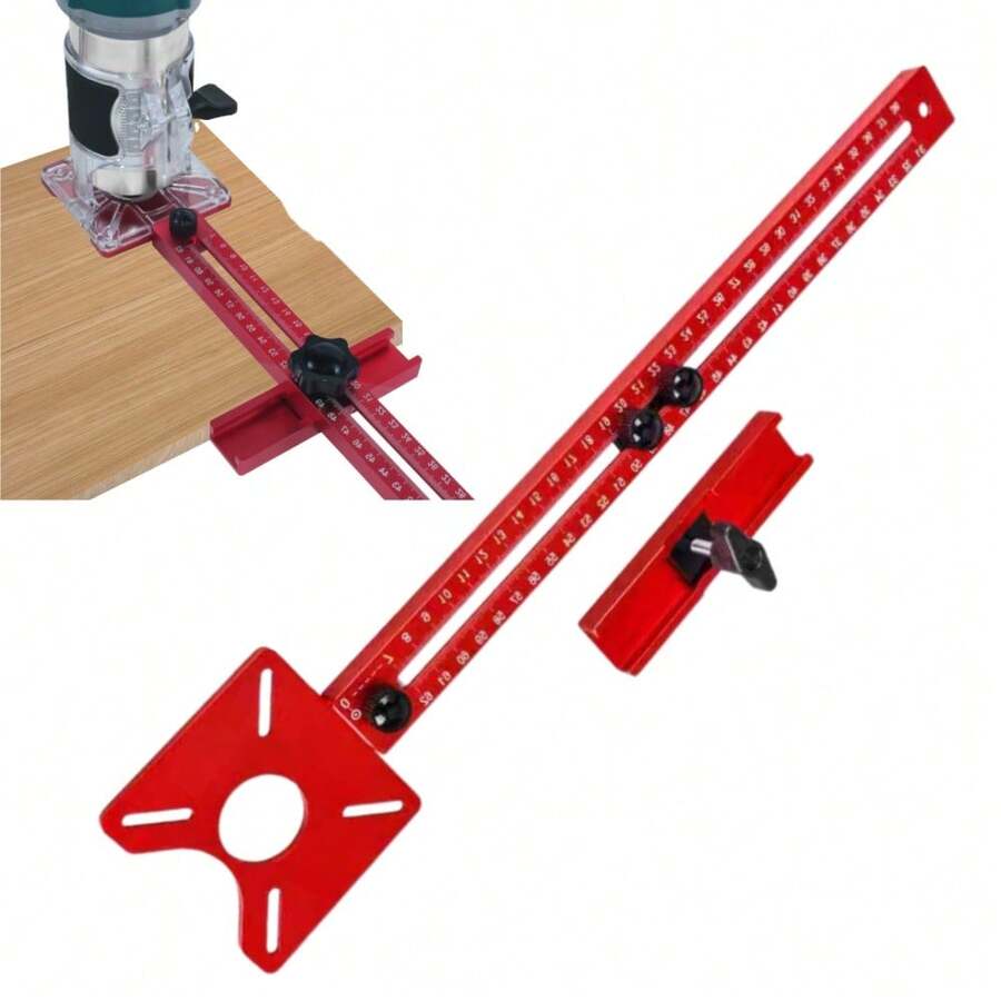 Aluminum Alloy 3-In-1 Milling Groove Bracket, Extended Woodworking Milling Circular Fixture, Hole Trimming Machine Bracket, Woodworking Cutting Circular Auxiliary Tool, Adjustable Slotting Milling Circular Tool