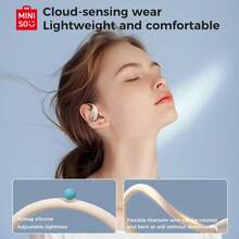 Miniso X33 AI Translation Wireless Earbuds, Open-Ear Design, 35-Hour Battery Life, In-Ear Headphones, Immersive High-Quality Sound, Long-Range Connection, Charging Case Included, Lightweight Earphones, Built-In Microphone - Pink - View 6