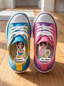 2-48PCS Customized Shoe Labels, Personalized Name Shoe Stickers, Children's Shoe Name Tags, Customized Photo Shoe Labels. - Multicolor - View 6