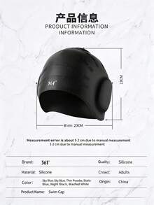 361degree 1pc 361° Ear Protection Waterproof Textured Silicone Swim Cap, High Elasticity Anti-Slip Full Coverage Long Hair Swimming Cap, Unisex Adult Comfortable Bath Cap, Suitable For Pool Swimming, Beach Surfing And Water Sports - Multicolor - View 11