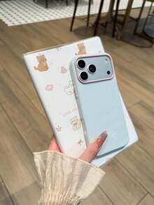 Luxury Glossy Solid Color Protective Phone Case Soft TPU Material Light Blue Large Hole Colorful Edge Phone Case Suitable For IPhone 17 Pro Max 17 Pro 16 15 14 13 Pro Max Plus Anti-Drop Soft Back Cover - Baby Blue - View 3