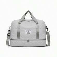 1 Large Capacity Travel Tote Bag For Women, Oversized Overnight Weekend Bag, Multi-Compartment, Wet And Dry Separation, Side Pocket, Shoe Compartment, Lightweight Diamond Pattern Luggage Bag, Suitable For Travel, Business Trips, Fitness - View 5
