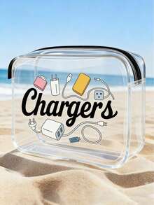 New Arrival! Multifunctional Travel Organizer (1-Pack) - Transparent Toiletry Bag, Transparent Organizer, Travel Essential, Vacation Essential, USB Charging Cable Organizer, Portable Zippered Travel Makeup Bag, Waterproof Organizer - Multicolor - View 2