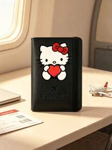 1 pieza Nuevo porta pasaporte de viaje de la serie Sanrio Hello Kitty con estampado, funda de pasaporte con múltiples ranuras y soporte para tarjeta de embarque, accesorio de viaje con diseño de dibujos animados lindo de Pochacco, accesorio de viaje en avión ligero, impermeable y portátil, esencial para vacaciones y viajes de verano - Multicolor - Ver 4