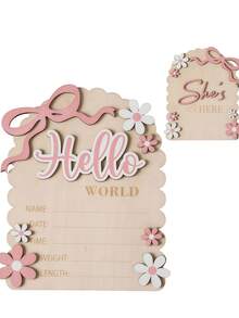 Floral Wooden Milestone Calendar Photo Frame Prop, Baby Birthday Growth Record Photography Accessory - Multicolor - View 5