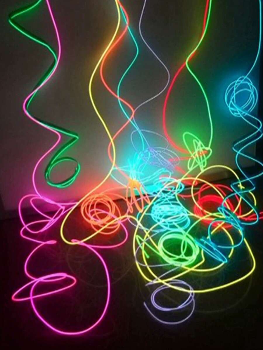 RGB EL Wire Car Interior Ambient Light, USB Sound Activated Neon Rope Light For Dashboard Door Decoration, Flexible DIY Neon Strip For Party Costume