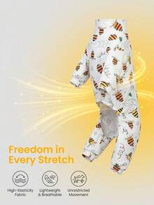1PC Dog Shedding Hair Control Pajamas - Warm High Stretch Full Coverage Pet Rompers, Anti Licking & Bug Protective Jumpsuit For Small Medium Large Dogs, All Over Printing Dog Clothes - Cute Cartoon Dinosaur Jigsaw Puzzle Pattern - Multicolor - View 7