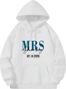 Custom Hoodies For Men Women,Personalized Valentine's Day Gifts For Him Her, Mr & Mrs Couples Hoodie With Text,Fall Outfits Women,Hoodie For Women,Y2k - White - View 6