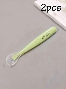 1/2 Set Customized Silicone Spoon, Personalized Tableware Set, Customized Name Engraved Spoon Set, Customizable Name Tableware, Customized Tableware Set, Personalized Gift - Style a - View 11