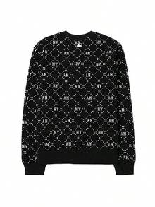Men's & Women's MLB 26 Summer New Vintage Monogram All-Over Print Crew Neck Knit Pullover Sweatshirt 3AMTM0134-50BKS - Black - View 4