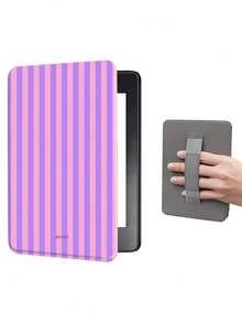 Vertical Stripe Pattern Protective Case For 7/6.8/6 Inch Kindle Paperwhite (12th/11th/10th/7th/6th/5th Generation - 2024) | Kindle E-Reader Colorsoft Signature Edition Accessory, Cute Minimalist Protective Case With Hand Strap, Suitable As A Gift For Colleagues And Friends - Multicolor - View 20