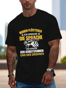 Divertente T-shirt Estiva a Maniche Corte da Uomo Tedesca - nero - Visualizzare 1