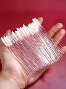50 Peças Pincéis de Lábios Rosa/Dourado, Pincéis Aplicadores de Lábios, Pincéis Aplicadores de Brilho Labial, Hastes de Maquiagem, Mini Pincéis de Limpeza, Podem Ser Usados para Aplicar Batom/Brilho Labial/Esmalte de Unhas/Corretivo/Maquiagem de Olhos, Também como Lenços de Limpeza, Presente Perfeito para Natal, Feriados, Ano Novo, Festas, Presentes para Mulheres - Multicolorido - Visão 2