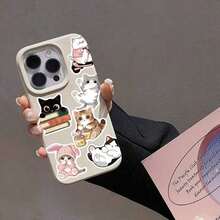 50pcs Cat Doodle Stickers Decorate Phone Computer Luggage Notebook Water Bottle Helmet, Back To School, Cute Stickers - Multicolor - View 6