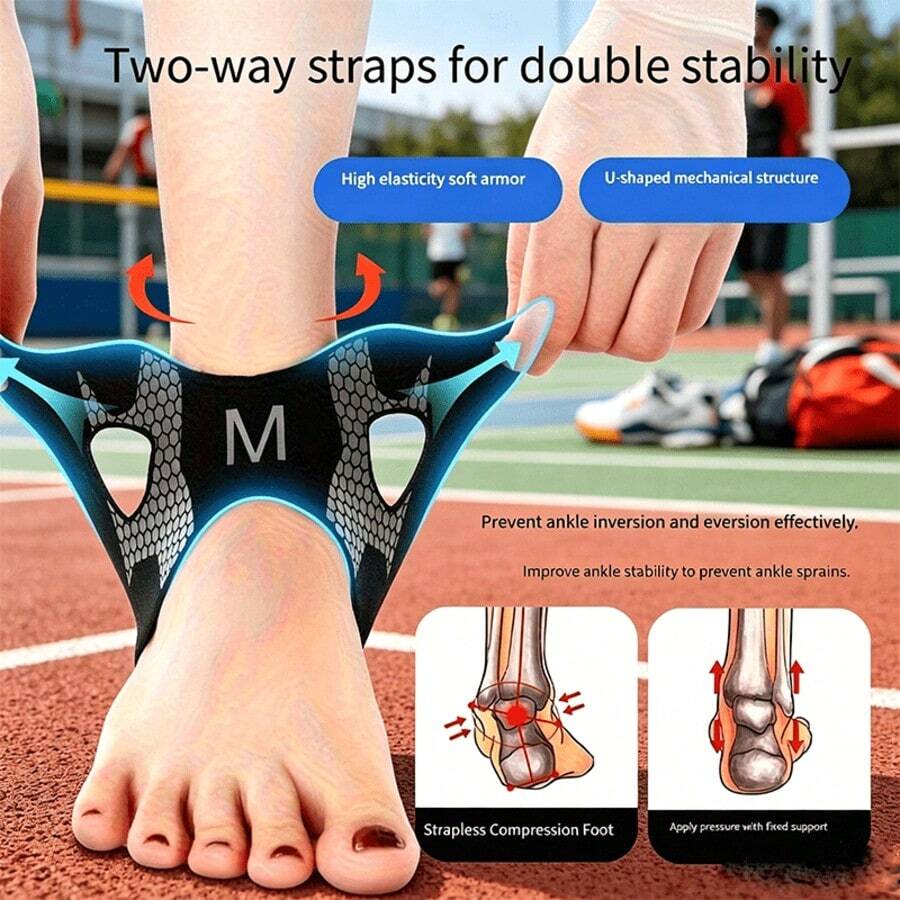 Ankle Support - Heavy Compression Fit, High Elasticity & Soft, Unisex, Perfect For Basketball, Running And Fitness Training - A - View 1