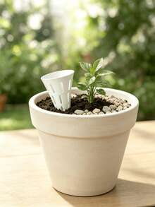 1pc White Home Plant Breathable Fertilizer Insertion Tube Set, Loosen Soil Prevent Root Rot Long-Term Fertilization, Practical Gardening Tool For Flower Beginners And Slouchy Gardeners, Creative Small Gift For Plant Lovers - Plug-in - View 1